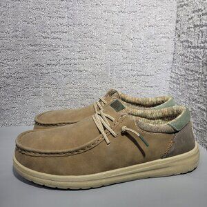 Hey Dude Paul Mens Size US 11 Nut Faux Leather Lightweight Slip-On Loafer Shoes